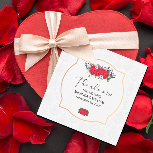 Enkla röda blommor tackkort anteckningskort (#valentine #valentin`sday #love #redflowers #redfloral #deepred #motherday #mom #mother #watercolor)