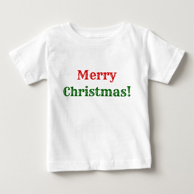 Enkla, röda & gröna "god jul för slätt! ", t shirt (Framsida)