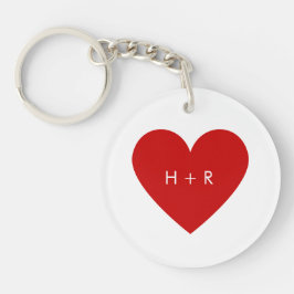 Enkla röda hjärtan kärlekspar monogram modernt
