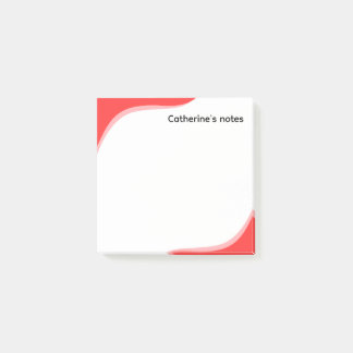 Enkla röda och svarta vågor anpassningsbara post-it block