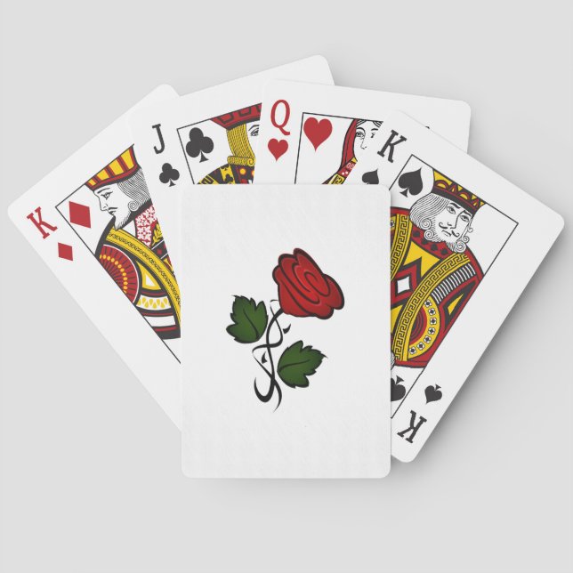 Enkla röda rosor casinokort (Baksidan)