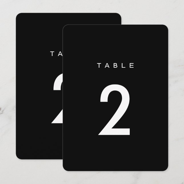 Enkla Romantik Kalligrafi Bröllops Bordnummer Inbjudningar (Fram/baksida)