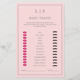 Enkla Rosa Baby Egenskaper Söt Baby Shower Lek