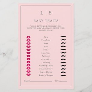 Enkla Rosa Baby Egenskaper Söt Baby Shower Lek