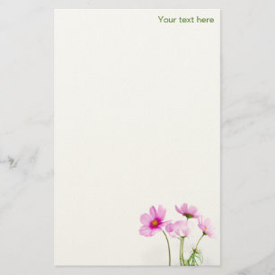 Enkla Rosa blommor Brevpapper