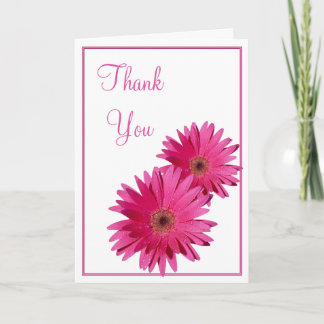 Enkla Rosa Gerbera Daisy Bröllop Tack Kort