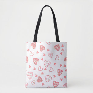 Enkla Rosa Hearts Tygkasse