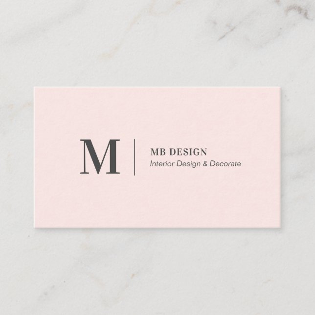 Enkla rosa moderna minimalistiska visitkort (Framsida)