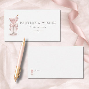 Enkla Rosa Tini Flick Baby Shower Böner För Bebise Tilläggskort