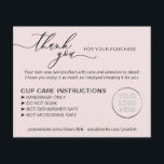 Enkla Rosa Tumbler Kopp Care Instructions Flygblad<br><div class="desc">Enkla Rosa Tumbler Kopp Care Instructions</div>