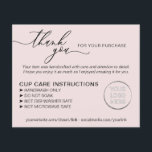 Enkla Rosa Tumbler Kopp Care Instructions Flygblad<br><div class="desc">Enkla Rosa Tumbler Kopp Care Instructions</div>