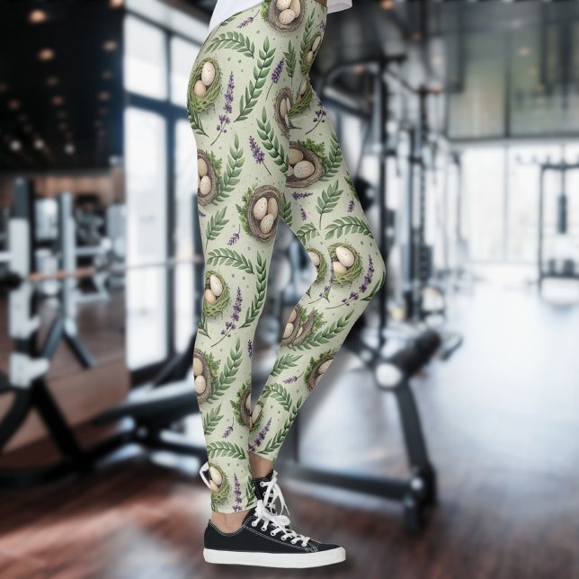 Enkla Sagegröna Påskägg Lavendelbo Leggings (Skapare uppladdad)