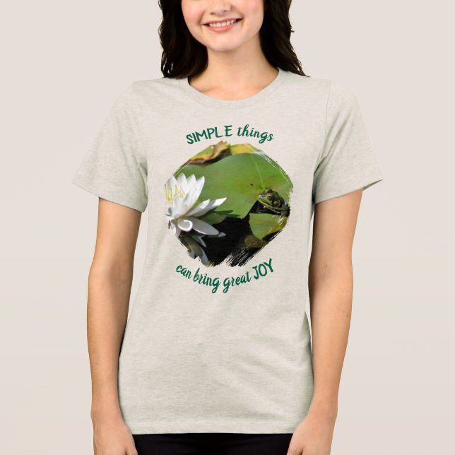 Enkla Saker Groda Inspirerande Citat  T Shirt (Framsida)