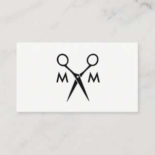 Enkla salongssaxar med monogram visitkort