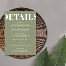 Enkla Sälta Gröna Moderna Bröllopsdetaljer