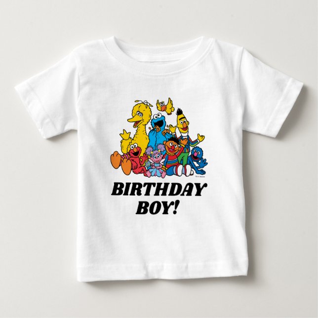 Enkla Sesame Street Vänner 1-årsdag T Shirt (Framsida)