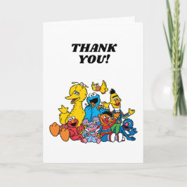 Enkla Sesame Street Vänner 1-årsdag Tack Kort