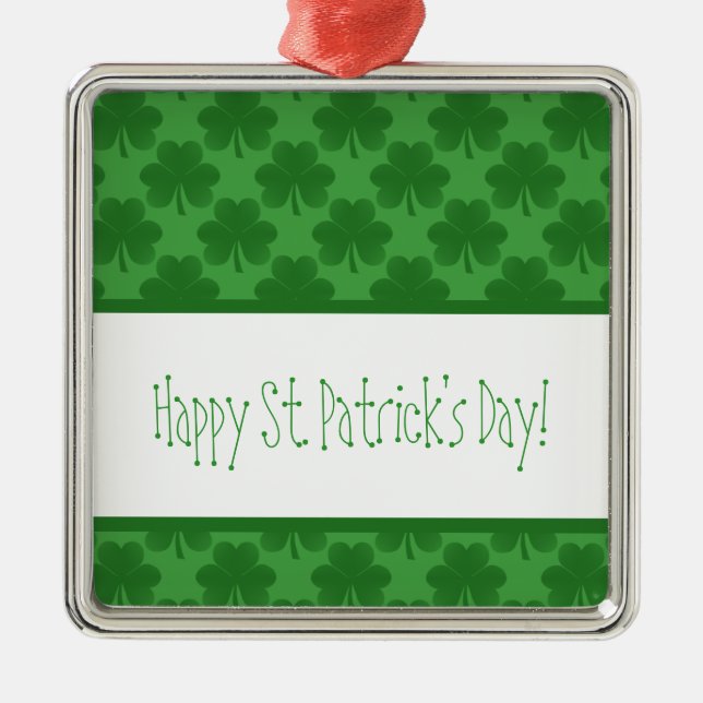 Enkla shamrocks Premium Square Ornament (Framsidan)