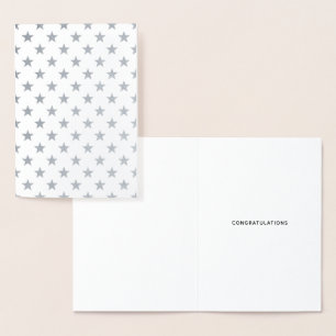 Enkla Silver Stars Mönster Grattisar Folierat Kort