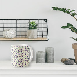 Enkla skandinaviska blommor och fåglar Mönster Kaffemugg