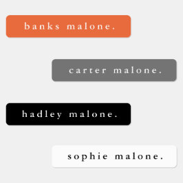 Enkla Skolfärger Vattentäta Namn Klistermärke