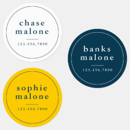 Enkla Skolfärger Vattentäta Namn Klistermärke