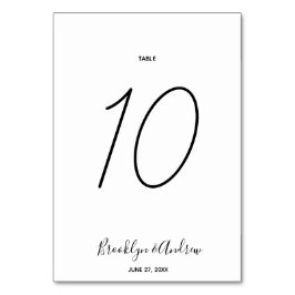 Enkla skript Bröllop Bordsnummer