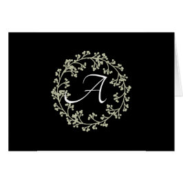 Enkla skript Enkla kransmonogram kort med anteckni