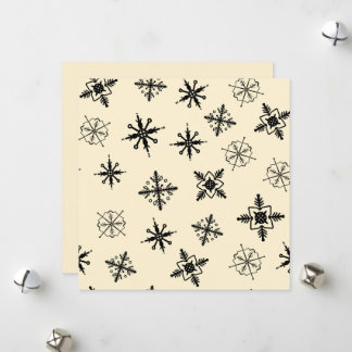 Enkla Snöflingor Jul Julkort