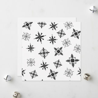Enkla Snöflingor Jul Julkort