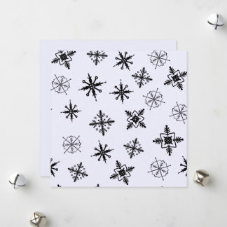 Enkla Snöflingor Jul Julkort