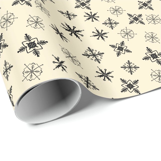 Enkla Snöflingor Jul Presentpapper (Rullad Hörn)
