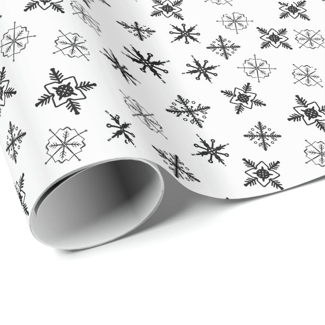 Enkla Snöflingor Jul Presentpapper (Rullad Hörn)