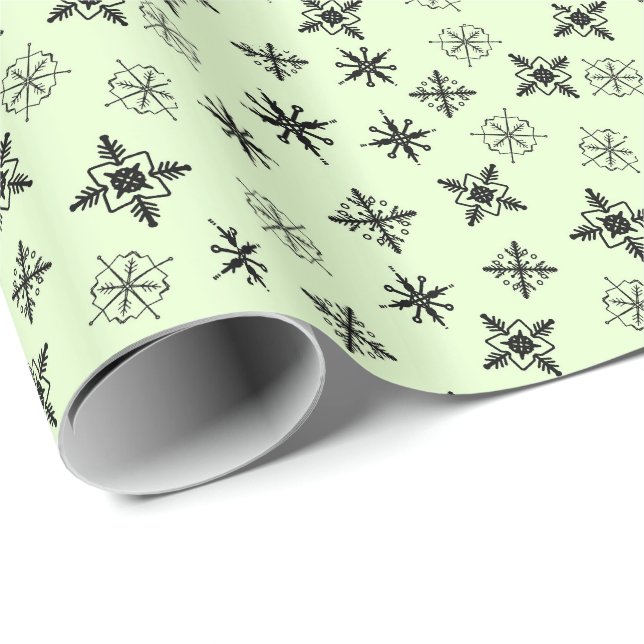 Enkla Snöflingor Jul Presentpapper (Rullad Hörn)