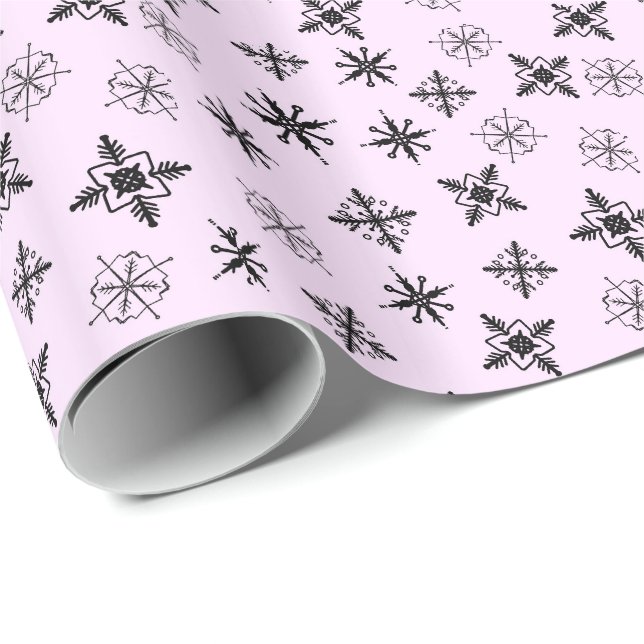 Enkla Snöflingor Jul Presentpapper (Rullad Hörn)
