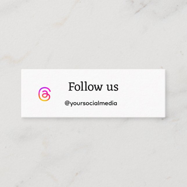 enkla social-media följer efter oss lägga till QR- Mini Visitkort (Framsida)