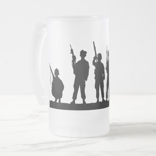 Enkla soldat Silhouette Frostat Ölglas (Framsida vänster)