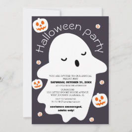enkla söta skrämmande halloween kostymfest  inbjudningar
