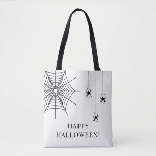 Enkla spindlar och Spindelnät Happy halloween Tygkasse