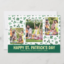 Enkla St. Patricks dag Shamrocks familjefoto
