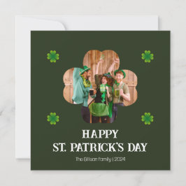 Enkla St. Patricks dag Shamrocks familjefoto Julkort