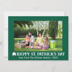 Enkla St. Patricks Day Shamrocks familjefoto Julkort