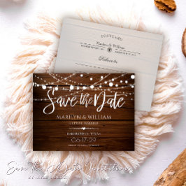 Enkla Strängljus Rustikalt Spara Datum Brevkort Meddelande Vykort