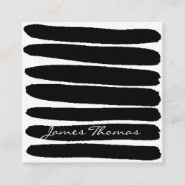 Enkla svart penseldrag fyrkantigt visitkort