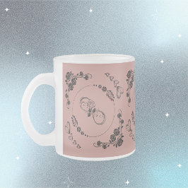 Enkla svarta hörn, Blommigt, oändlighet på plommon Frostad Glasmugg