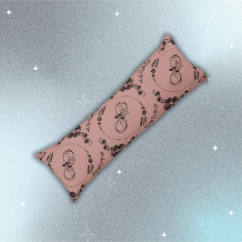 Enkla svarta hörn, Blommigt, oändlighet på plommon Kroppskudde