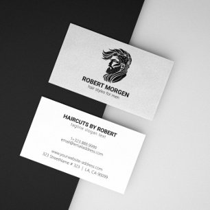 Enkla svarta ornament frisyr logotyp visitkort