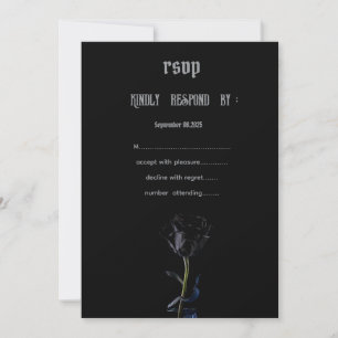 Enkla svarta rosor gotisk RSVP Inbjudningar