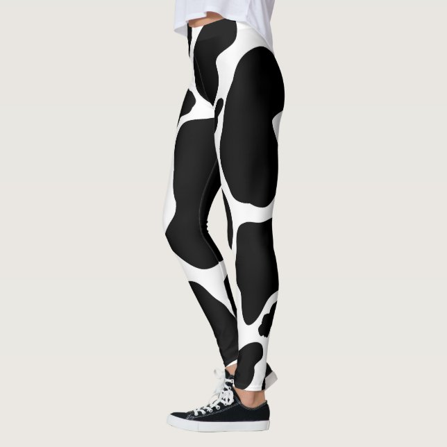 Enkla svarta vita kotdekor leggings (Vänster)