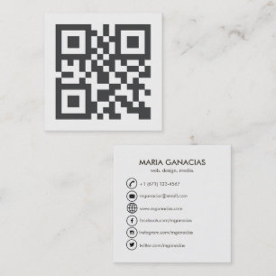 Enkla svartvita QR kodifierar visitkorten Fyrkantigt Visitkort